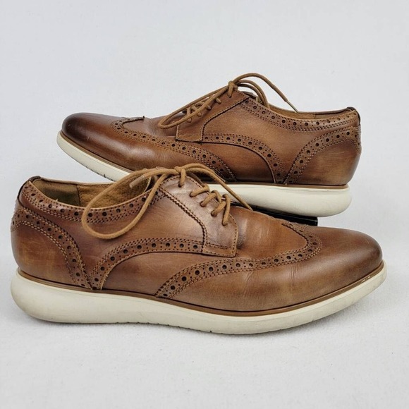 Florsheim Mens Derby Dress Shoes Brown Leather Fuel Wingtip Lace Up 11M